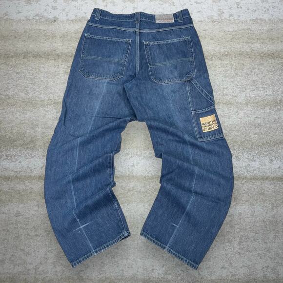 Vintage Girbaud Carpenter Jeans Baggy Wide Leg Fit Dark Wash Denim MFG 90s - Picture 1 of 4